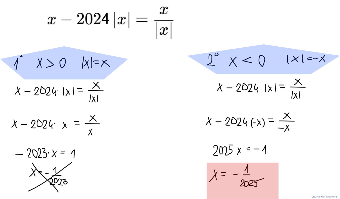 Snimak table sa časa: jednačina x minus 2024 puta apsolutna vrednost x